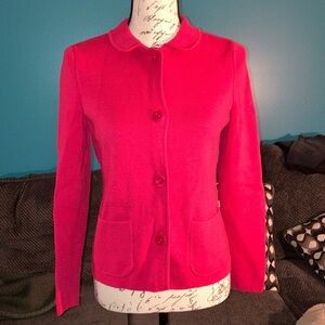 Talbots Button Up Knit Jacket, Small Petite